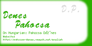 denes pahocsa business card